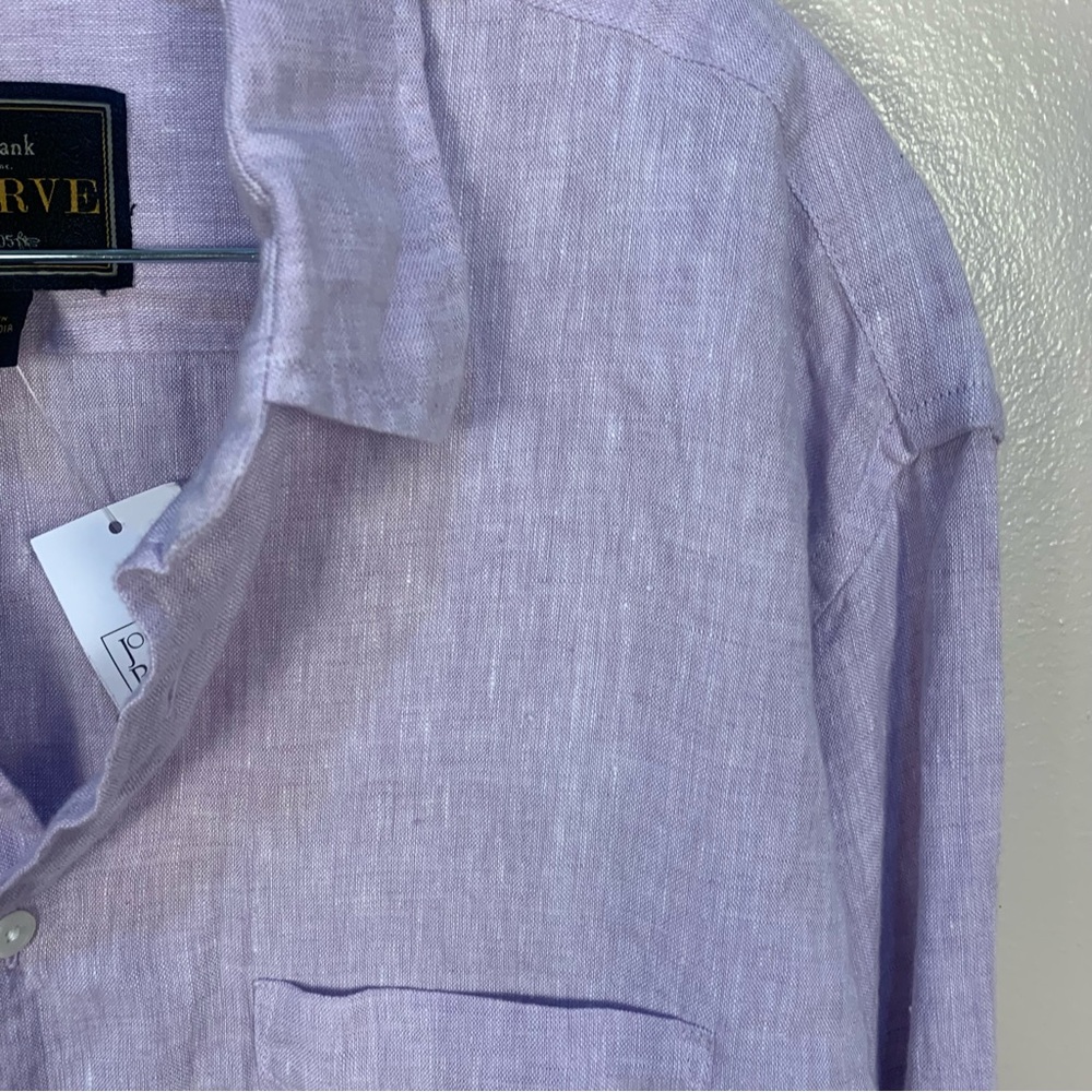 Jos. A. Bank Reserve Mens 100% Linen Button Front Collared Shirt - Picture 2 of 10